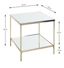Beistelltisch >54157< in vermessingt, Metall, Spiegel 5 mm - 45x46x45cm (BxHxT)