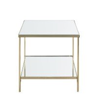 Beistelltisch >54157< in vermessingt, Metall, Spiegel 5 mm - 45x46x45cm (BxHxT)
