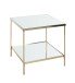 Beistelltisch >54157< in vermessingt, Metall, Spiegel 5 mm - 45x46x45cm (BxHxT)