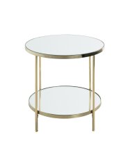 Beistelltisch >54158< in vermessingt, Metall, Spiegel 5 mm - 46x45cm (HxD)
