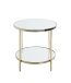 Beistelltisch >54158< in vermessingt, Metall, Spiegel 5 mm - 46x45cm (HxD)