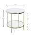 Beistelltisch >54158< in vermessingt, Metall, Spiegel 5 mm - 46x45cm (HxD)