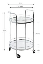 Servierwagen >54220< in chrom, Metall, Spiegel 5 mm...