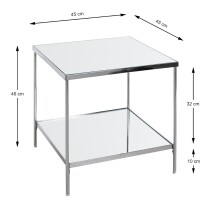 Beistelltisch >54257< in chrom, Metall, Spiegel 5 mm - 45x46x45cm (BxHxT)