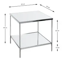 Beistelltisch >54257< in chrom, Metall, Spiegel 5...