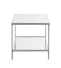 Beistelltisch >54257< in chrom, Metall, Spiegel 5 mm - 45x46x45cm (BxHxT)
