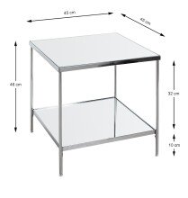 Beistelltisch >54257< in chrom, Metall, Spiegel 5 mm - 45x46x45cm (BxHxT)