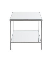 Beistelltisch >54257< in chrom, Metall, Spiegel 5 mm - 45x46x45cm (BxHxT)