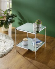 Beistelltisch >54257< in chrom, Metall, Spiegel 5 mm - 45x46x45cm (BxHxT)