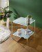 Beistelltisch >54257< in chrom, Metall, Spiegel 5 mm - 45x46x45cm (BxHxT)