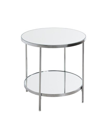 Beistelltisch >54258< in chrom, Metall, Spiegel 5 mm - 46x44cm (HxD)