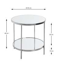 Beistelltisch >54258< in chrom, Metall, Spiegel 5 mm - 46x44cm (HxD)