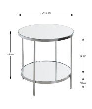 Beistelltisch >54258< in chrom, Metall, Spiegel 5 mm - 46x44cm (HxD)