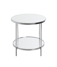 Beistelltisch >54258< in chrom, Metall, Spiegel 5 mm - 46x44cm (HxD)