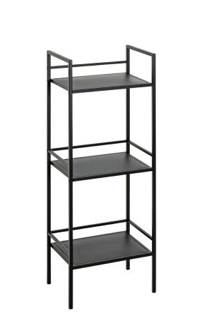 Ablageregal >54521< in schwarz, Metall - 35x95x25cm (BxHxT)
