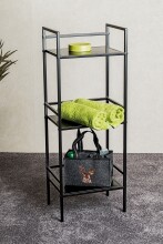 Ablageregal >54521< in schwarz, Metall - 35x95x25cm (BxHxT)