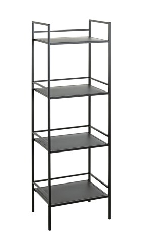 Ablageregal >54523< in schwarz, Metall - 40x128x30cm (BxHxT)