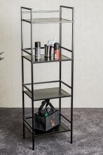 Ablageregal >54523< in schwarz, Metall - 40x128x30cm (BxHxT)