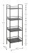 Ablageregal >54523< in schwarz, Metall - 40x128x30cm (BxHxT)