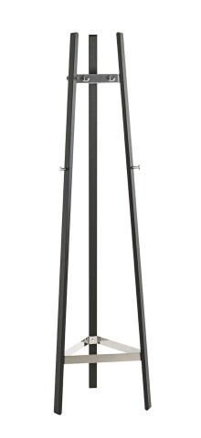 Garderobenständer >52254< in chrom, schwarz, Metall - 47x177x47cm (BxHxT)
