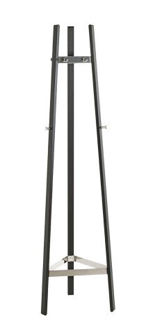 Garderobenständer >52254< in chrom, schwarz, Metall - 47x177x47cm (BxHxT)