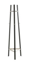 Garderobenständer >52254< in chrom, schwarz, Metall - 47x177x47cm (BxHxT)