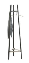 Garderobenständer >52254< in chrom, schwarz, Metall - 47x177x47cm (BxHxT)