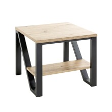 Beistelltisch >52495< in eiche, schwarz, MDF,...