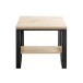Beistelltisch >52495< in eiche, schwarz, MDF, Metall - 55x48x55cm (BxHxT)