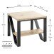 Beistelltisch >52495< in eiche, schwarz, MDF, Metall - 55x48x55cm (BxHxT)