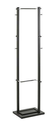 Garderobenständer >54527< in chrom, schwarz, Metall - 40x175x30cm (BxHxT)