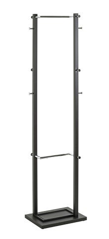 Garderobenständer >54527< in chrom, schwarz, Metall - 40x175x30cm (BxHxT)