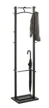 Garderobenständer >54527< in chrom, schwarz, Metall - 40x175x30cm (BxHxT)