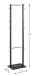 Garderobenständer >54527< in chrom, schwarz, Metall - 40x175x30cm (BxHxT)