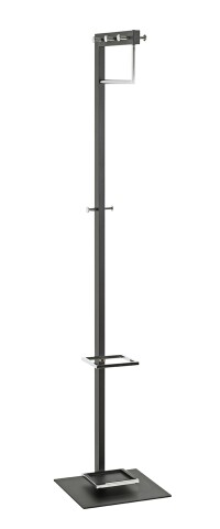 Garderobenständer >54553< in chrom, schwarz, Metall - 35x175x41cm (BxHxT)