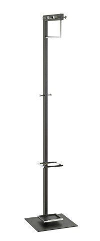 Garderobenständer >54553< in chrom, schwarz, Metall - 35x175x41cm (BxHxT)