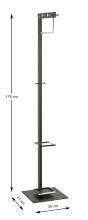 Garderobenständer >54553< in chrom, schwarz, Metall - 35x175x41cm (BxHxT)