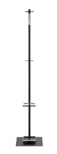Garderobenständer >54553< in chrom, schwarz, Metall - 35x175x41cm (BxHxT)