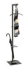 Garderobenständer >54553< in chrom, schwarz, Metall - 35x175x41cm (BxHxT)