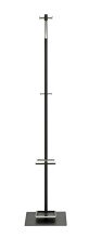 Garderobenständer >54553< in chrom, schwarz, Metall - 35x175x41cm (BxHxT)