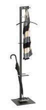Garderobenständer >54553< in chrom, schwarz, Metall - 35x175x41cm (BxHxT)