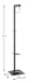 Garderobenständer >54553< in chrom, schwarz, Metall - 35x175x41cm (BxHxT)