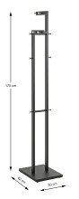 Garderobenständer >54554< in chrom, schwarz, Metall - 42x175x30cm (BxHxT)