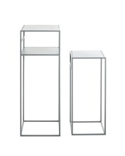 Beistelltisch >25107< (2er Set) in grau, Metall - 26x63x26cm (BxHxT)