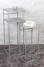 Beistelltisch >25107< (2er Set) in grau, Metall - 26x63x26cm (BxHxT)