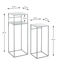 Beistelltisch >25107< (2er Set) in grau, Metall - 26x63x26cm (BxHxT)