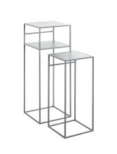 Beistelltisch >25107< (2er Set) in grau, Metall - 26x63x26cm (BxHxT)