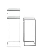 Beistelltisch >25107< (2er Set) in grau, Metall - 26x63x26cm (BxHxT)
