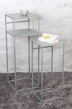 Beistelltisch >25107< (2er Set) in grau, Metall - 26x63x26cm (BxHxT)