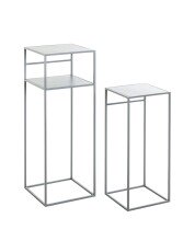 Beistelltisch >25107< (2er Set) in grau, Metall - 26x63x26cm (BxHxT)